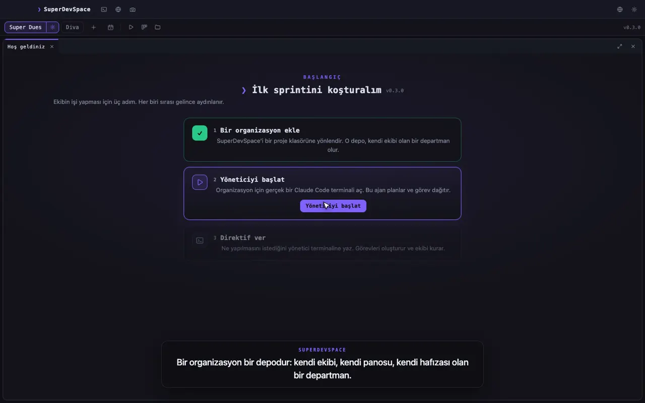SuperDevSpace のデスクトップワークスペース。実際の録画の1フレーム
